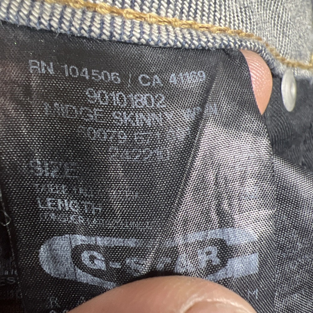 G-Star Midge Skinny Jeans Womens Size 27X32 Dark Blue Distressed Back Strap - Picture 5 of 8